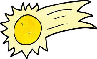 doodle de desenho animado sol voador vetor