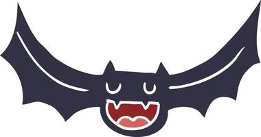 morcego de desenho animado de estilo de cor plana vetor