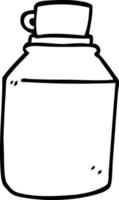 desenho de linha desenho animado garrafa de bebidas quentes vetor
