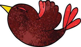 desenho animado doodle pássaro vermelho vetor