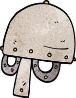 capacete viking de doodle de desenho animado vetor