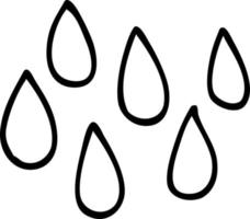 desenho de linha desenhos animados gotas de chuva vetor