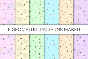 6 coleções de padrão geométrico sem costura vetor