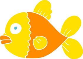 ilustração de cor lisa de um peixe de desenho animado vetor