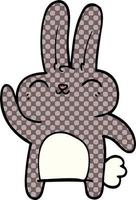 desenho animado doodle coelho feliz vetor