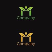 m design de logotipo da natureza e modelos de vetor premium