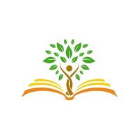logotipo da árvore do livro vetor
