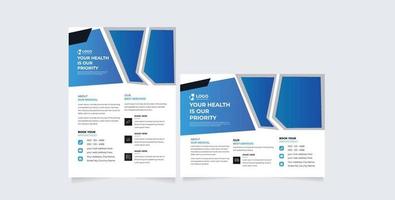 capa de saúde corporativa, design de modelo a4 de página traseira e ícones planos para um relatório e design de folheto médico, panfleto vetor