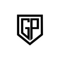 design de logotipo de carta gp com fundo branco no ilustrador. logotipo vetorial, desenhos de caligrafia para logotipo, pôster, convite, etc. vetor