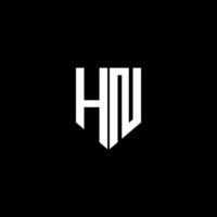 design de logotipo de carta hn com fundo preto no ilustrador. logotipo vetorial, desenhos de caligrafia para logotipo, pôster, convite, etc. vetor