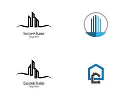 conjunto simples de logotipo imobiliário vetor
