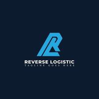 letra inicial abstrata rl ou logotipo lr na cor azul isolado em fundo marinho aplicado para logotipo da empresa de logística também adequado para as marcas ou empresas com nome inicial lr ou rl. vetor