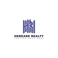 letra inicial abstrata hr ou rh logotipo em cor violeta isolado em fundo branco aplicado para propriedade imobiliária logotipo também adequado para as marcas ou empresas com nome inicial rh ou hr. vetor