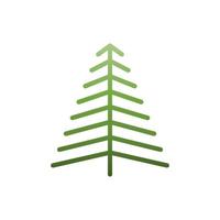 pinheiro ou ícone plano de árvore de natal, vetor. vetor