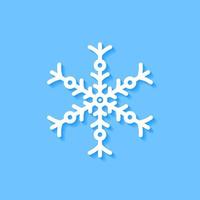 ícone de floco de neve branco sobre fundo azul, vetor. vetor