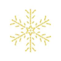 floco de neve de textura de glitter dourados sobre fundo branco para decoração de árvore de natal, vetor, ilustração. vetor