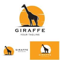 logotipo criativo de girafa com modelo de slogan vetor