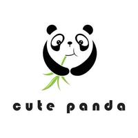 logotipo de panda criativo com modelo de slogan vetor