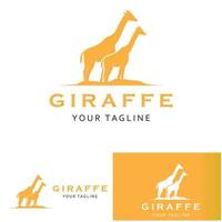 logotipo criativo de girafa com modelo de slogan vetor