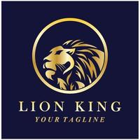 logotipo de leão criativo com modelo de slogan vetor