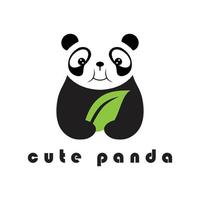 logotipo de panda criativo com modelo de slogan vetor
