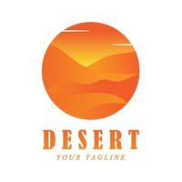 logotipo criativo do deserto com modelo de slogan vetor