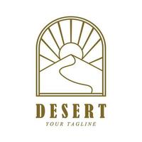 logotipo criativo do deserto com modelo de slogan vetor