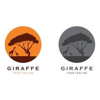 logotipo criativo de girafa com modelo de slogan vetor