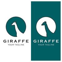 logotipo criativo de girafa com modelo de slogan vetor