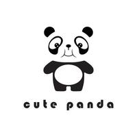 logotipo de panda criativo com modelo de slogan vetor