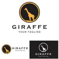 logotipo criativo de girafa com modelo de slogan vetor