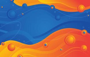 fundo de onda abstrato azul e laranja vetor