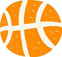 ilustração de cor lisa de uma bola de basquete de desenho animado vetor