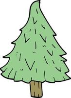 árvore de natal de doodle de desenho animado vetor