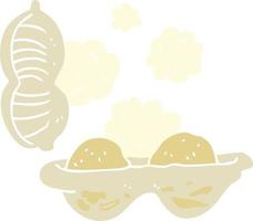 ilustração de cor lisa de amendoins de desenho animado vetor