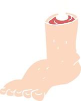 ilustração de cor plana de um pé decepado de desenho animado vetor