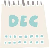 calendário de desenho animado mostrando o mês de dezembro vetor