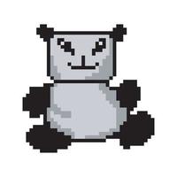 pixel art bonito desenho de panda vetor