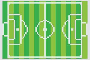 campo de esporte de futebol com pixel art. vetor
