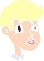 doodle de desenho animado de um rosto de menino vetor
