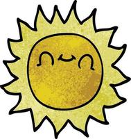 desenho animado doodle feliz sol vetor
