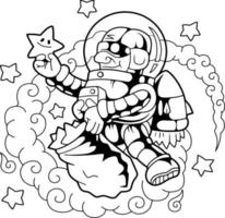 astronauta de desenho animado vetor