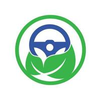 design de logotipo de vetor de volante eco. volante e eco símbolo ou ícone.