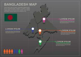 Infografia gratuita do mapa de Bangladesh vetor