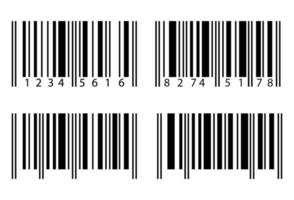 código de barras conjunto isolado no fundo branco vetor