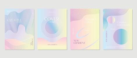 conjunto de cartazes gradientes geométricos de verão na moda, formas abstratas coloridas vetor