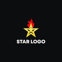 vetor de logotipo de estrela dourada com fogo. design de estilo abstrato minimalista