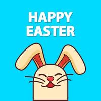 feliz rabbit.isolated no azul background.festive feriado banner vector.happy easter.website banner conceito. vetor