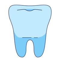 dente saudável icon.flat linha arte ilustração vector.dental clinic.isolated em um background.symbol azul para um aplicativo móvel ou site. vetor