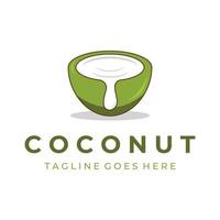 design de logotipo criativo de coco jovem fresco natural. logotipo para produtos.companies e negócios de bebidas de coco. vetor